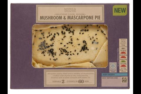 M&S frozen ready meal: mushroom and mascarpone pie